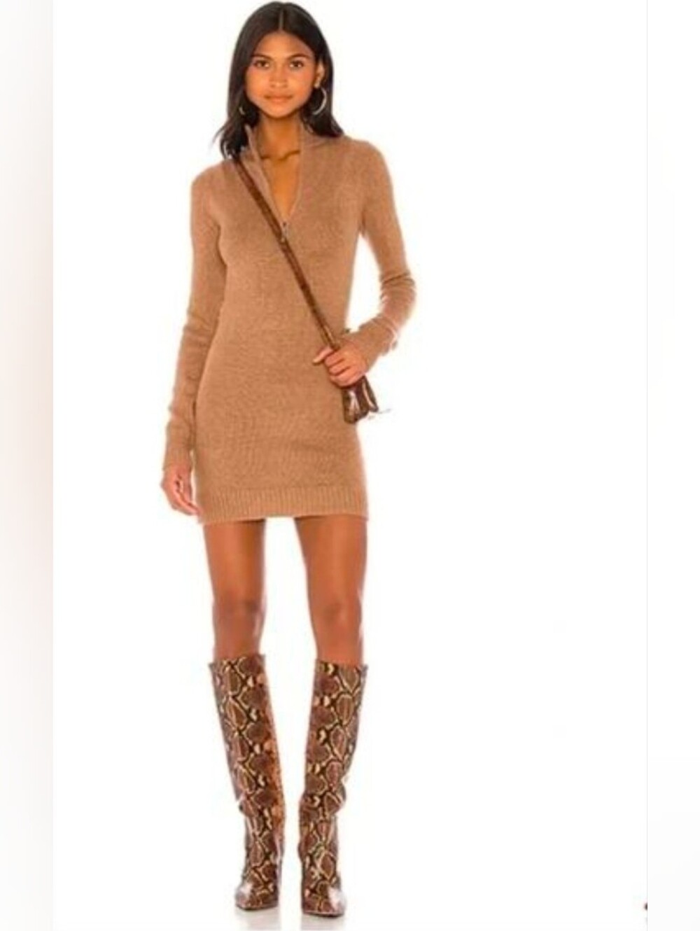 ❤️ LOVERS + FRIENDS ANTHEA SHEATH SWEATER DRESS, CAMEL, MEDIUM